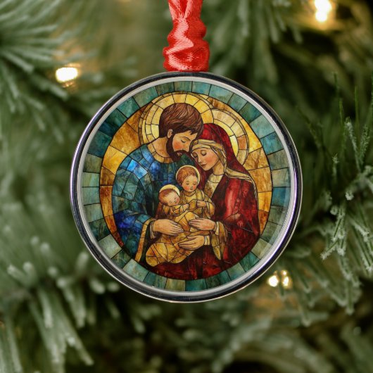 Holy Family Nativity Christmas Ornament Aus Metall (Baum)