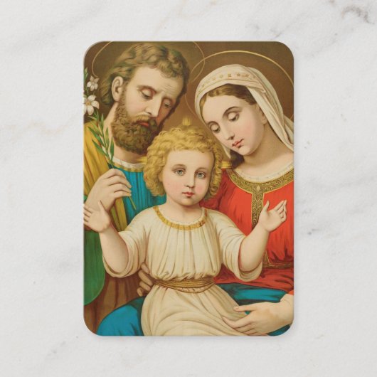 Holy Family Prayer Card with Family Blessing Platzkarte (Vorderseite)