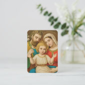 Holy Family Prayer Card with Family Blessing Platzkarte (Stehend Vorderseite)