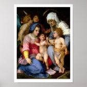 Holy Family with Angels, C.1515-16 (Öl-on-Panel-Öl Poster (Vorne)