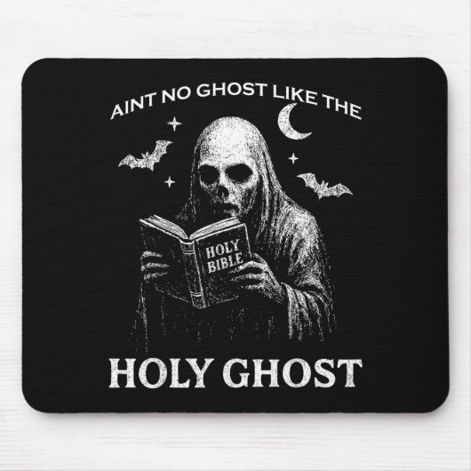 Holy Ghost Creepy Realistic Distressed Halloween B Mousepad (Vorne)