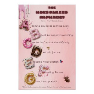 Holy Glazed Donut Alphabet – A bis G Poster