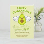 Holy Guacamole Avocado Babydusche Einladung (Stehend Vorderseite)