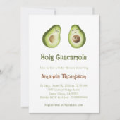 Holy Guacamole Avocado Mexican Fiesta Baby Shower Einladung (Vorderseite)