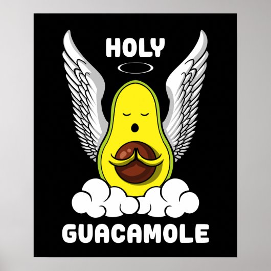 Holy Guacamole Avocado Vegan Funny Joke Poster (Vorne)