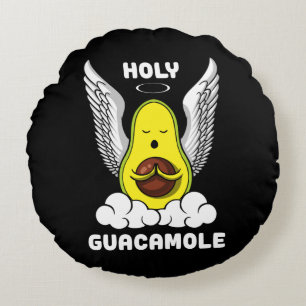 Holy Guacamole Avocado Vegan Funny Joke Rundes Kissen