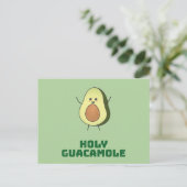 Holy guacamole - cute and happy kawaii avocado  postkarte (Stehend Vorderseite)