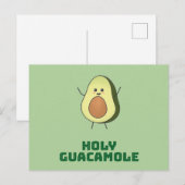 Holy guacamole - cute and happy kawaii avocado  postkarte (Vorne/Hinten)
