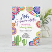 Holy Guacamole Fiesta Baby Dusche Mexikanisches Pa Einladung (Stehend Vorderseite)