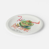 Holy Guacamole Fiesta Babydusche CUSTOM Pappteller (Schrägansicht)