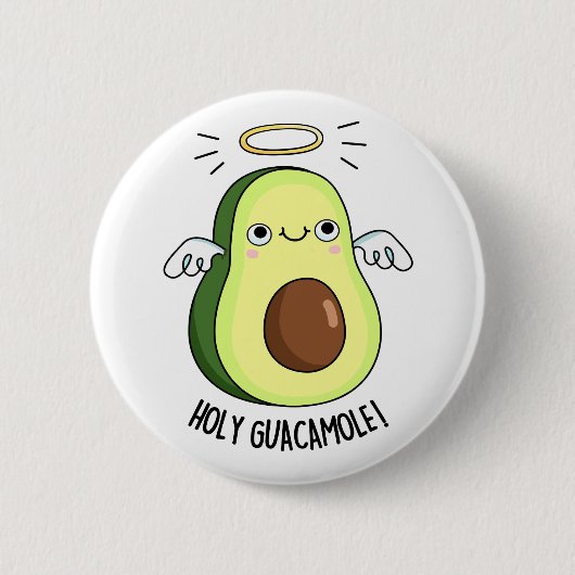 Holy Guacamole Funny Goody Avocado Pun Button (Vorderseite)