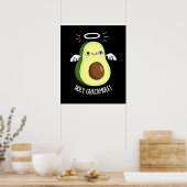 Holy Guacamole Funny Goody Avocado Pun Dark BG Poster (Küche)