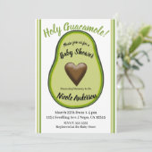 Holy Guacamole Heart Avocado Baby Dusche Einladung (Stehend Vorderseite)
