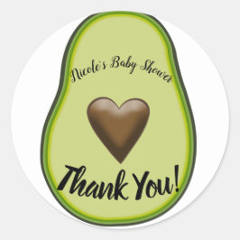 Holy Guacamole Heart Avocado Baby Shower Bridal Runder Aufkleber