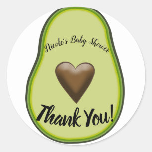 Holy Guacamole Heart Avocado Baby Shower Bridal Runder Aufkleber