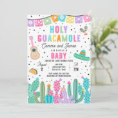 Holy Guacamole Mexican Fiesta Baby Dusche Einladung (Stehend Vorderseite)