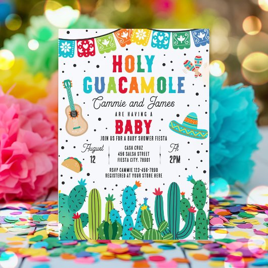 Holy Guacamole Mexican Fiesta Baby Dusche Einladung