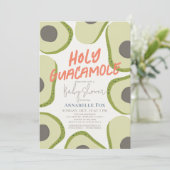 Holy Guacamole Modern Avocado Baby Dusche Einladung (Stehend Vorderseite)
