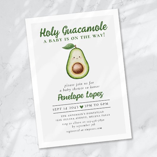 Holy Guacamole Niedlich Avocado Baby Dusche Einladung