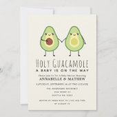 Holy Guacamole Niedlich Avocado Couples Baby Einladung (Vorderseite)