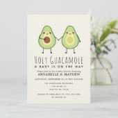 Holy Guacamole Niedlich Avocado Couples Baby Einladung (Stehend Vorderseite)