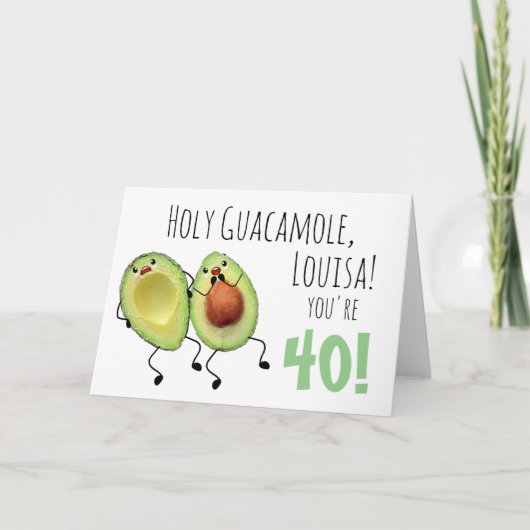 Holy Guacamole Personalized 50th Birthday Card Karte (Vorderseite)