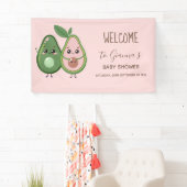 Holy Guacamole Pink Avocado Baby Dusche Banner (Insitu)
