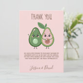 Holy Guacamole Pink Avocado Baby Dusche Dankeskarte (Stehend Vorderseite)