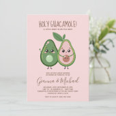Holy Guacamole Pink Avocado Baby Dusche Einladung (Stehend Vorderseite)