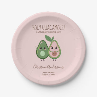 Holy Guacamole Pink Avocado Baby Dusche Pappteller