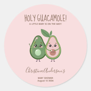 Holy Guacamole Pink Avocado Baby Dusche Runder Aufkleber