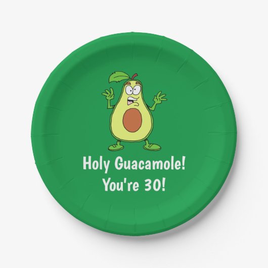 Holy Guacamole Sie sind 30 Avocado Papierplatte Pappteller (Vorderseite)