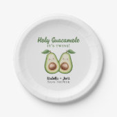 Holy Guacamole Twins Funny Baby Dusche Pappteller (Vorderseite)