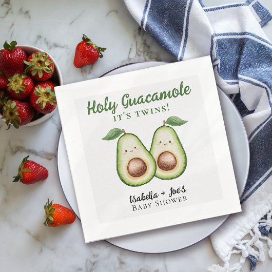 Holy Guacamole Twins Funny Baby Dusche Serviette