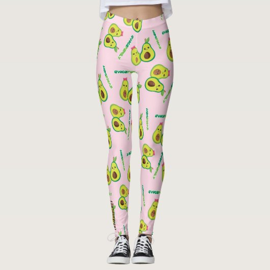 Holy Guacamole: Whimsical Avocado Lover Leggings (Vorderseite)