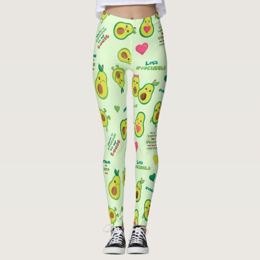Holy Guacamole: Whimsical Avocado Lover Leggings (Vorderseite)