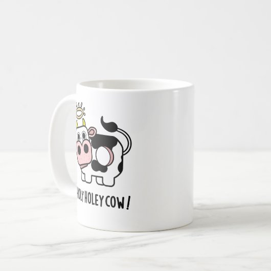 Holy Holey Cow Funny Animal Pub Kaffeetasse (Vorderseite Links)