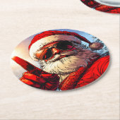 Holy Jolly Santa Divine Glow Runder Pappuntersetzer (Angewinkelt)