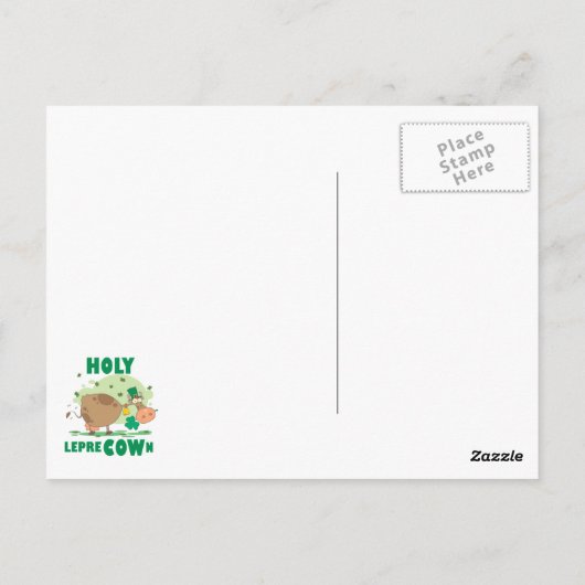 HOLY LepreCOWn T - Shirt und Geschenke Postkarte (Rückseite)