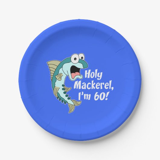 Holy Mackerel Ich bin 60 Blue 60 Party Teller (Vorderseite)