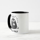 Holy Moly Floating Mole Mug – Cute Praying Pun Tasse (Vorderseite Links)