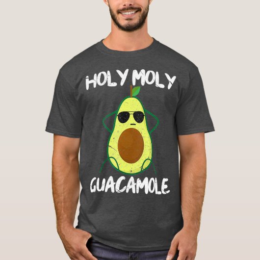 Holy Moly Guacamole Funny Avocado Vegan Veganism T-Shirt (Vorderseite)