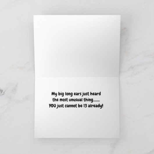 **HOLY MOLY YOU KANN NICHT "13" SEIN** KARTE (Innenseite)