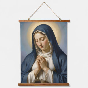 Holy Mother of God – Divine Love & Protection´3 Wandteppich Mit Holzrahmen