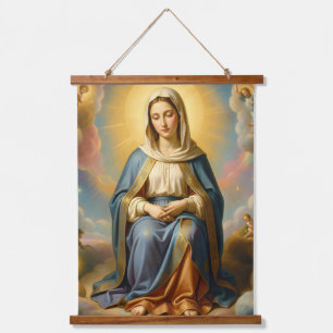 Holy Mother of God – Divine Love & Protection´7 Wandteppich Mit Holzrahmen