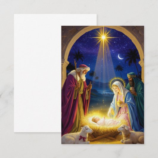Holy Nativity Christmas Einladung (Vorne/Hinten)