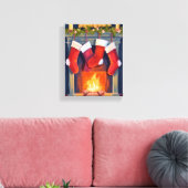 Holy Night | Christmas Stockings Watercolor Leinwanddruck (Insitu (Wohnzimmer))