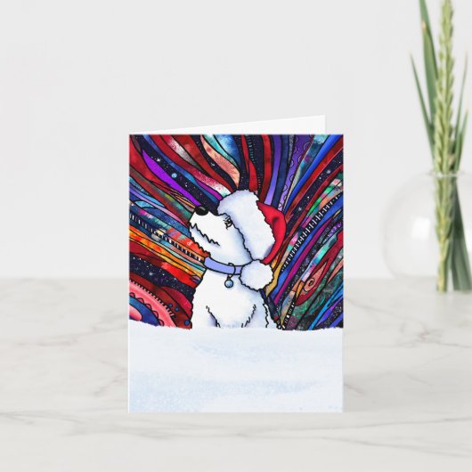 Holy Night Christmas Westie Pup Karte (Vorderseite)