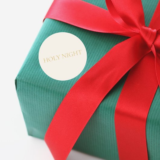 HOLY NIGHT Cream Christmas Sticker #2