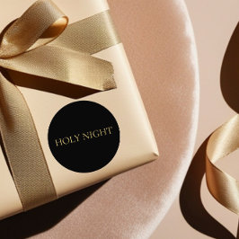 HOLY NIGHT Minimalist Christian Christmas Runder Aufkleber